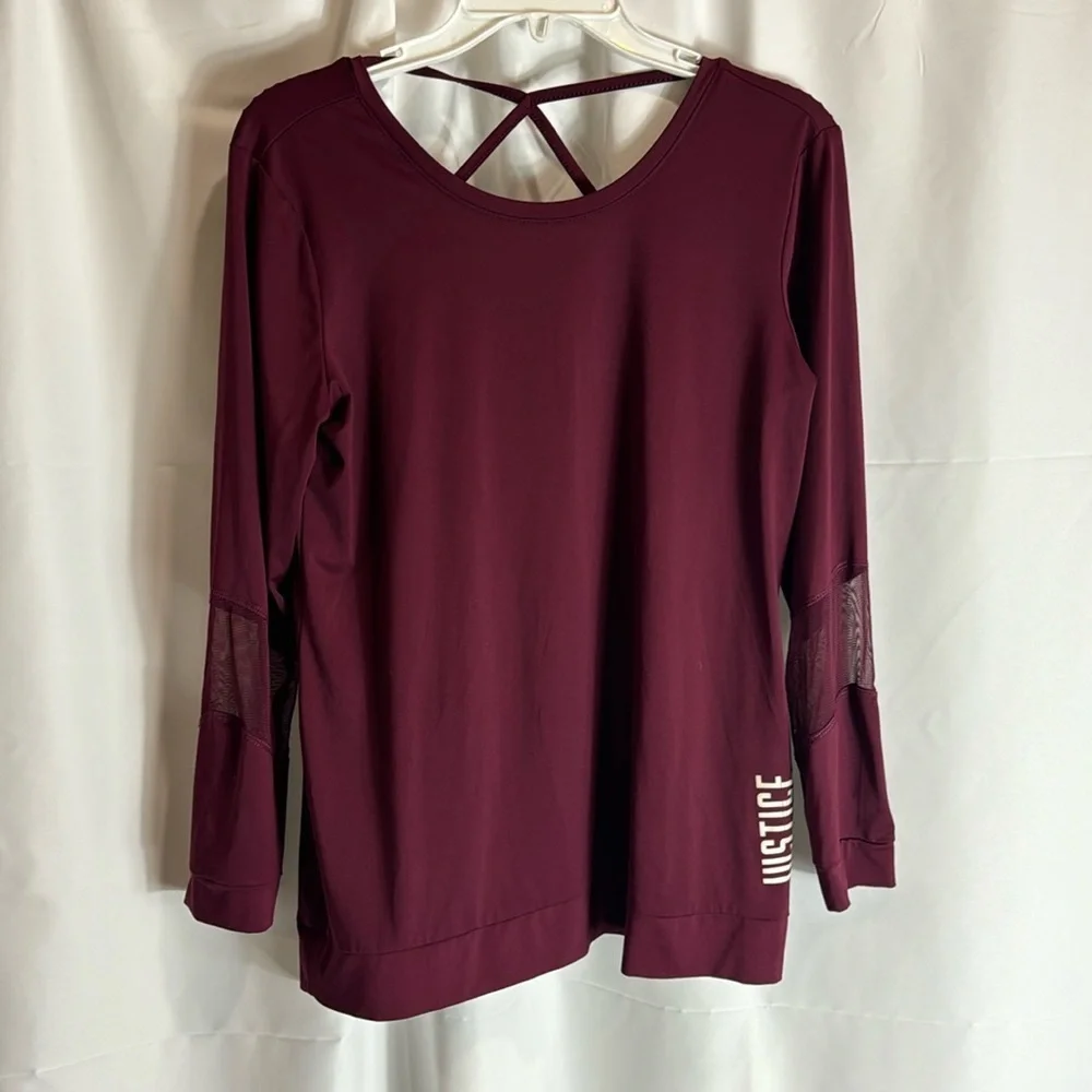 Justice maroon‎ top size 18/20